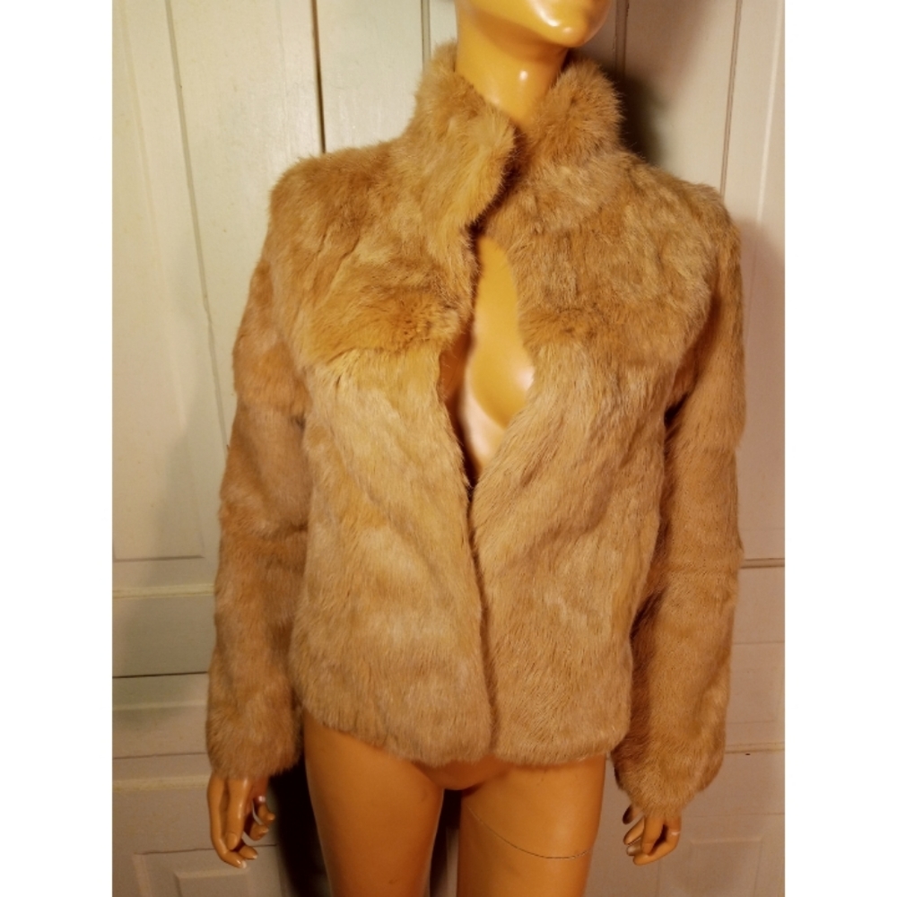 Real rabbit fur coat jacket genuine